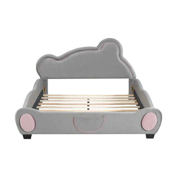 HomeRoots Dark Gray Tufted Upholstered Full Bed Frame - Elegant Design, Cozy Comfort, Perfect for Any Décor 590332
