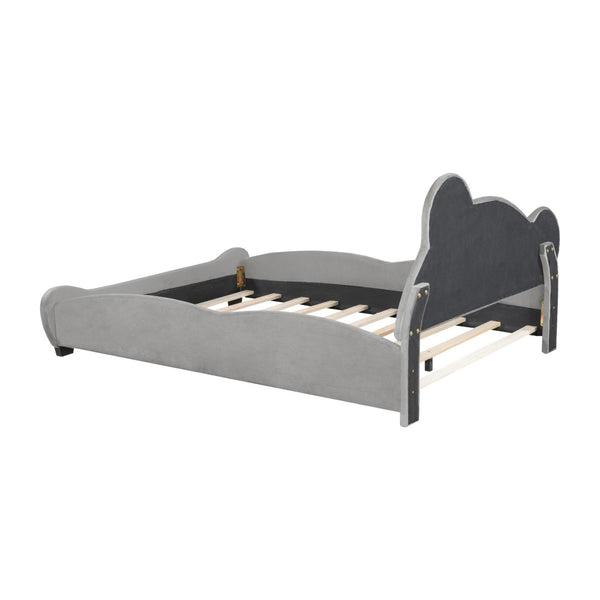 HomeRoots Dark Gray Tufted Upholstered Full Bed Frame - Elegant Design, Cozy Comfort, Perfect for Any Décor 590332