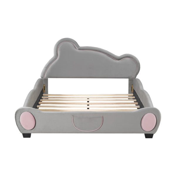 HomeRoots Dark Gray Tufted Upholstered Full Bed Frame - Elegant Design, Cozy Comfort, Perfect for Any Décor 590332