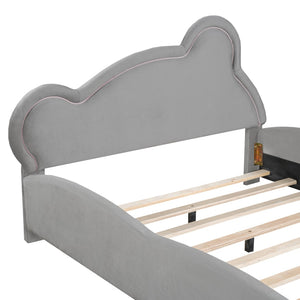 HomeRoots Dark Gray Tufted Upholstered Full Bed Frame - Elegant Design, Cozy Comfort, Perfect for Any Décor 590332