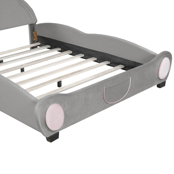 HomeRoots Dark Gray Tufted Upholstered Full Bed Frame - Elegant Design, Cozy Comfort, Perfect for Any Décor 590332