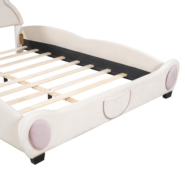 HomeRoots Pink Tufted Upholstered Queen Bed Frame – Elegant Design with Cozy Comfort for a Serene Bedroom Retreat 590333