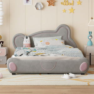 HomeRoots Dark Gray Tufted Upholstered Queen Bed Frame – Stylish Centerpiece with Sturdy Support for Comfort 590334