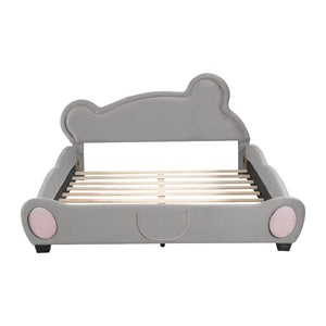 HomeRoots Dark Gray Tufted Upholstered Queen Bed Frame – Stylish Centerpiece with Sturdy Support for Comfort 590334