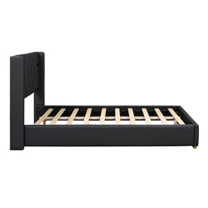 HomeRoots Black Tufted Upholstered Queen Bed Frame - Stylish, Durable, and Perfectly Designed for Any Bedroom 590337