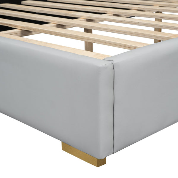 HomeRoots White Tufted Upholstered Queen Bed Frame – Stylish Comfort with Classic Button Detailing & Supportive Design 590338