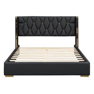 HomeRoots Black Tufted Upholstered Twin Bed Frame - Chic Modern Design for Cozy Comfort in Small Spaces 590339
