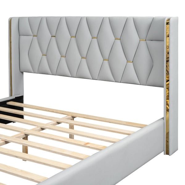 HomeRoots White Tufted Upholstered Twin Bed Frame - Elegant Platform Design for Stylish and Cozy Bedrooms 590340