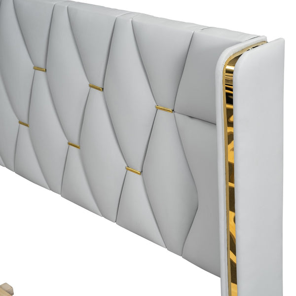 HomeRoots White Tufted Upholstered Twin Bed Frame - Elegant Platform Design for Stylish and Cozy Bedrooms 590340