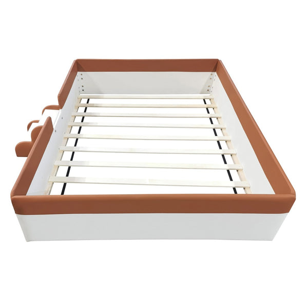 HomeRoots Brown Tufted Upholstered Queen Day Bed - Versatile Comfort for Seating and Sleeping in Style 590349