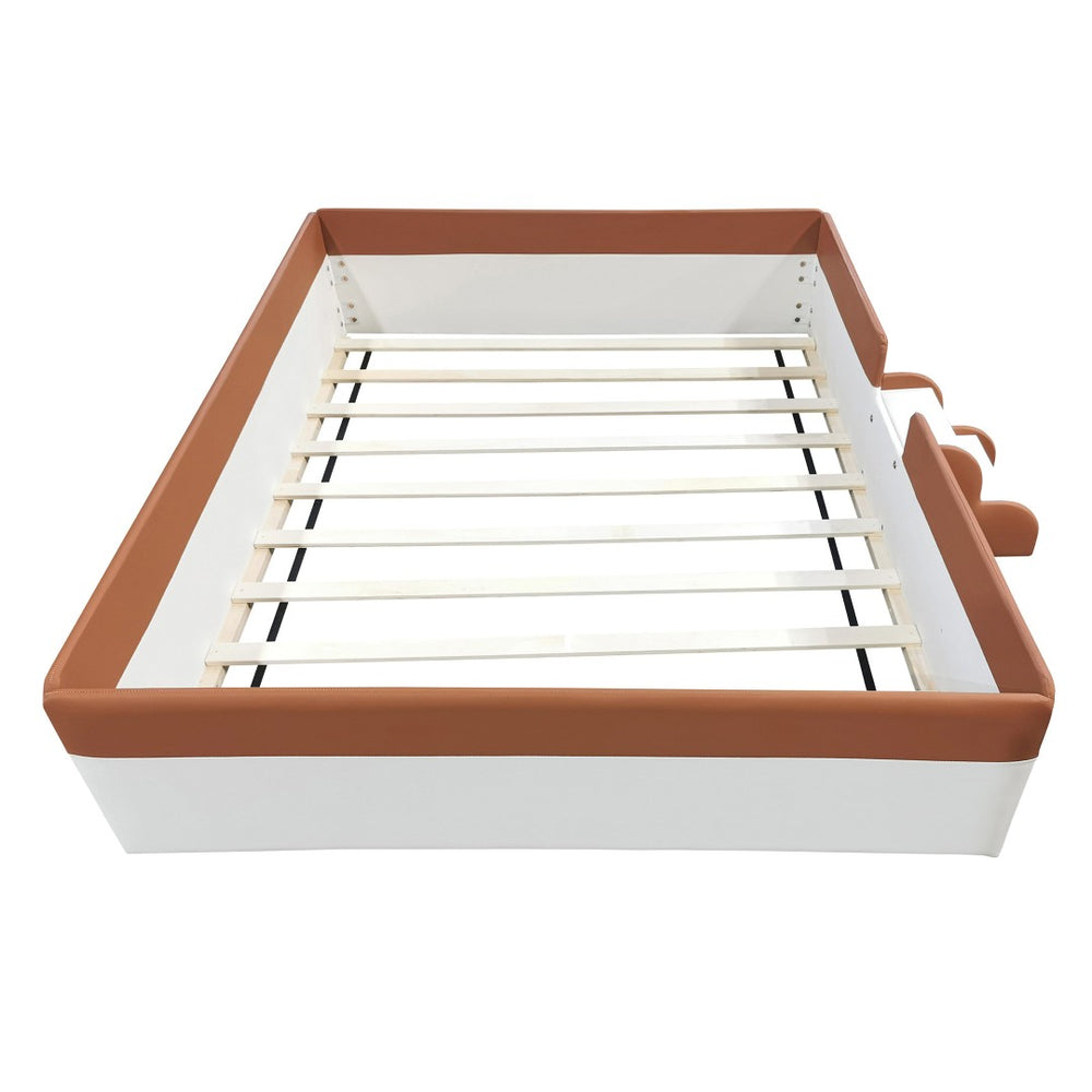 HomeRoots Brown Tufted Upholstered Queen Day Bed - Versatile Comfort for Seating and Sleeping in Style 590349