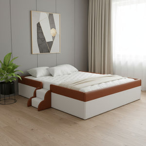 HomeRoots Brown Tufted Upholstered Queen Day Bed - Versatile Comfort for Seating and Sleeping in Style 590349