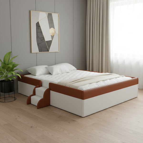 HomeRoots Brown Tufted Upholstered Queen Day Bed - Versatile Comfort for Seating and Sleeping in Style 590349