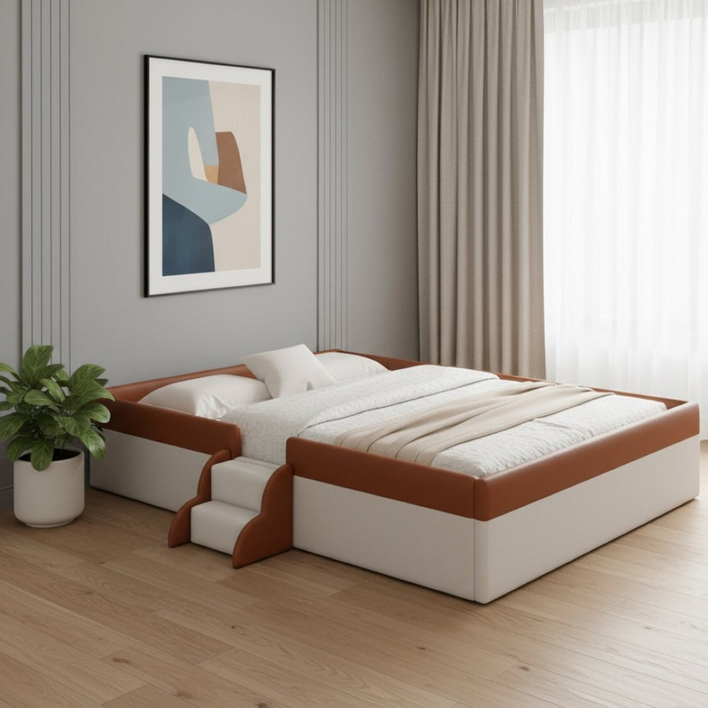 HomeRoots Brown Tufted Upholstered King Day Bed - Versatile Design for Comfort, Style, and Durability in Any Space 590350
