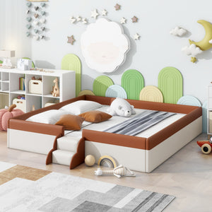 HomeRoots Brown Tufted Upholstered Queen Day Bed - Stylish, Versatile Comfort for Living Room, Guest Room & Office 590351