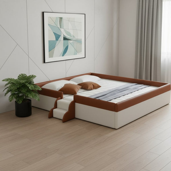 HomeRoots Brown Tufted Upholstered Queen Day Bed - Stylish, Versatile Comfort for Living Room, Guest Room & Office 590351