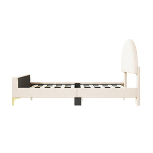HomeRoots Beige Tufted Velvet Queen Bed Frame - Luxurious Upholstered Design for Stylish Comfort & Durability 590353