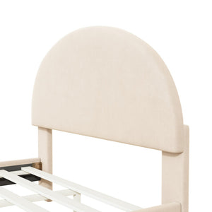 HomeRoots Beige Tufted Velvet Queen Bed Frame - Luxurious Upholstered Design for Stylish Comfort & Durability 590353