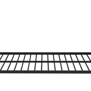 HomeRoots Black Full-Over-Full Metal Bunk Bed with Stairs, Storage & Safety Features for Kids' Rooms 590383