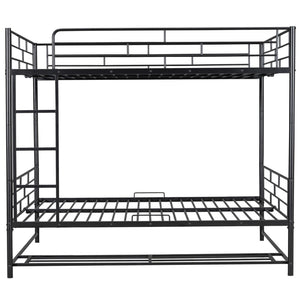 HomeRoots Black Full Over Full Metal Bunk Bed with Safety Guardrails, Versatile Storage & Modern Style Design 590387