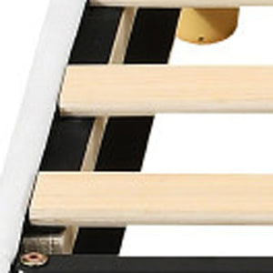 HomeRoots Beige Tufted Upholstered Full Bed Frame with USB Charging, Elegant Design, and Sturdy Support System 590398
