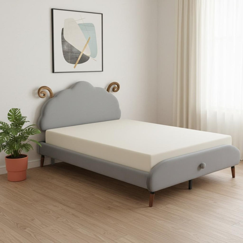 HomeRoots Gray Tufted Upholstered Full Bed Frame - Modern Comfort, Stylish Design, Durable Support for Any Décor 590402