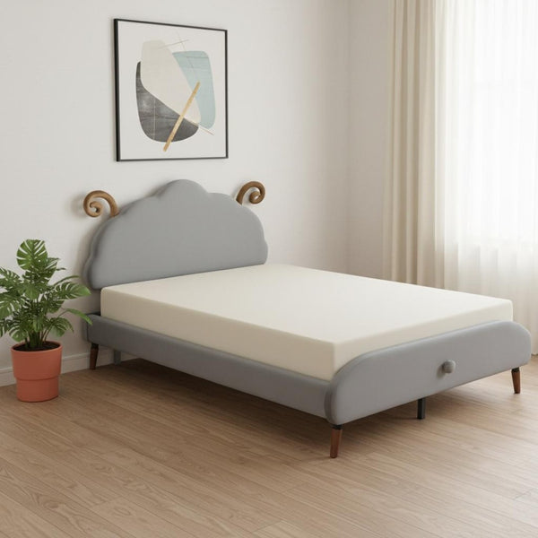 HomeRoots Gray Tufted Upholstered Full Bed Frame - Modern Comfort, Stylish Design, Durable Support for Any Décor 590402