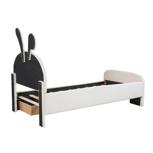 HomeRoots Beige Tufted Upholstered Twin Bed Frame - Elegant Design, Cozy Comfort, Durable Support for Your Bedroom 590406