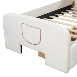 HomeRoots Beige Tufted Upholstered Twin Bed Frame - Elegant Design, Cozy Comfort, Durable Support for Your Bedroom 590406