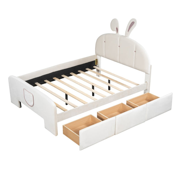 HomeRoots Beige Tufted Upholstered Full Bed Frame - Modern Design, Cozy Comfort & Sturdy Support for Sleepers 590408