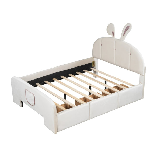 HomeRoots Beige Tufted Upholstered Full Bed Frame - Modern Design, Cozy Comfort & Sturdy Support for Sleepers 590408
