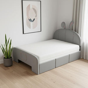HomeRoots Gray Tufted Upholstered Full Bed Frame - Modern Design, Durable Support, Cozy Aesthetic for Your Bedroom 590409