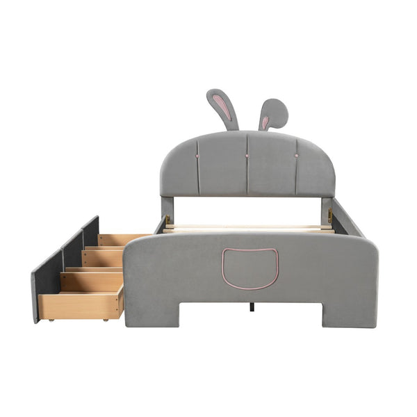 HomeRoots Gray Tufted Upholstered Full Bed Frame - Modern Design, Durable Support, Cozy Aesthetic for Your Bedroom 590409