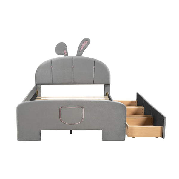 HomeRoots Gray Tufted Upholstered Full Bed Frame - Modern Design, Durable Support, Cozy Aesthetic for Your Bedroom 590409