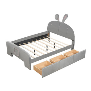 HomeRoots Gray Tufted Upholstered Full Bed Frame - Modern Design, Durable Support, Cozy Aesthetic for Your Bedroom 590409