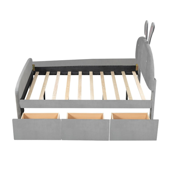 HomeRoots Gray Tufted Upholstered Full Bed Frame - Modern Design, Durable Support, Cozy Aesthetic for Your Bedroom 590409