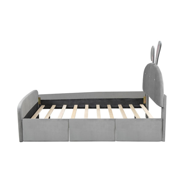 HomeRoots Gray Tufted Upholstered Full Bed Frame - Modern Design, Durable Support, Cozy Aesthetic for Your Bedroom 590409