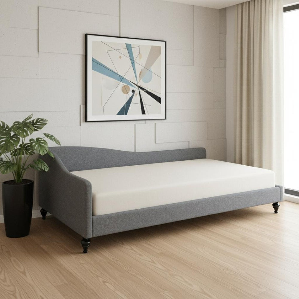 HomeRoots Gray Tufted Upholstered Twin Day Bed – Elegant Multi-Functional Design for Cozy Living Spaces 590411