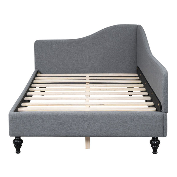 HomeRoots Gray Tufted Upholstered Twin Day Bed – Elegant Multi-Functional Design for Cozy Living Spaces 590411