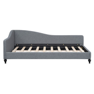HomeRoots Gray Tufted Upholstered Twin Day Bed – Elegant Multi-Functional Design for Cozy Living Spaces 590411