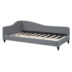 HomeRoots Gray Tufted Upholstered Twin Day Bed – Elegant Multi-Functional Design for Cozy Living Spaces 590411