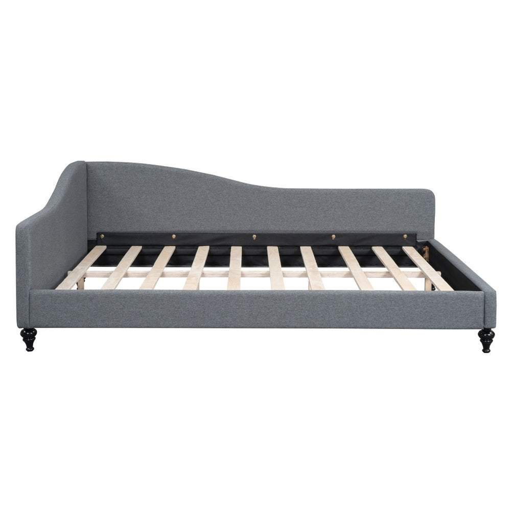 HomeRoots Gray Tufted Upholstered Full Daybed – Elegant Versatile Seating & Sleeping Solution for Any Space 590413