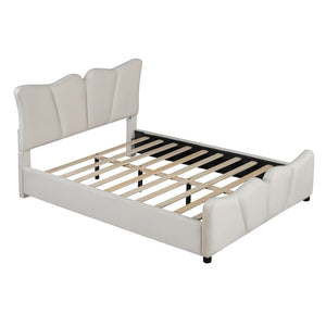 HomeRoots Beige Tufted Velvet Full Bed Frame - Elegant Platform Design, Cozy Upholstery, Easy Assembly & Care 590416