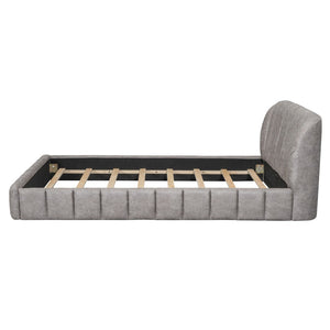 HomeRoots Gray Tufted Upholstered Queen Bed Frame - Modern Elegance with Plush Comfort for Your Bedroom Retreat 590419