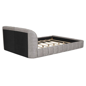 HomeRoots Gray Tufted Upholstered Queen Bed Frame - Modern Elegance with Plush Comfort for Your Bedroom Retreat 590419