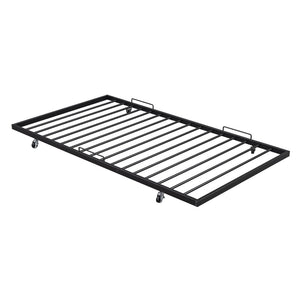 HomeRoots Black Metal Full Day Bed with Twin Trundle - Stylish Space-Saving Design for Versatile Living Spaces 590428