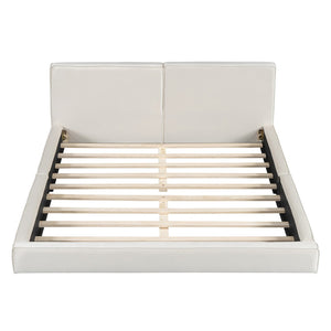 HomeRoots Beige Velvet Upholstered Queen Bed Frame - Elegant Tufted Design for Ultimate Comfort & Style 590433