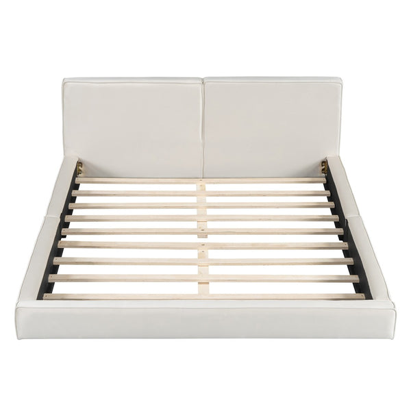 HomeRoots Beige Velvet Upholstered Queen Bed Frame - Elegant Tufted Design for Ultimate Comfort & Style 590433