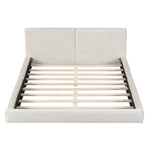 HomeRoots Beige Velvet Upholstered Queen Bed Frame - Elegant Tufted Design for Ultimate Comfort & Style 590433