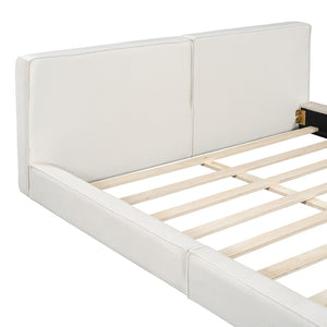 HomeRoots Beige Velvet Upholstered Queen Bed Frame - Elegant Tufted Design for Ultimate Comfort & Style 590433